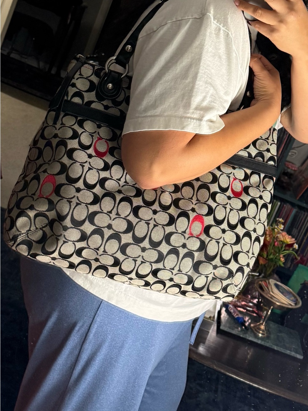 Authentic Vintage Coach Poppy Signature C Glam Tote Bag